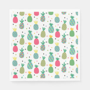Serviette En Papier Ananas coloré amusant à motif
