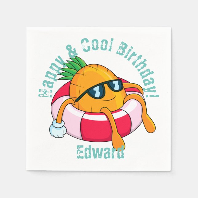 Serviette En Papier Ananas cool (Devant)