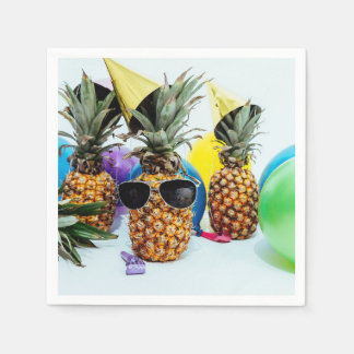 Serviette En Papier Ananas cool avec lunettes de soleil Papier Napkin