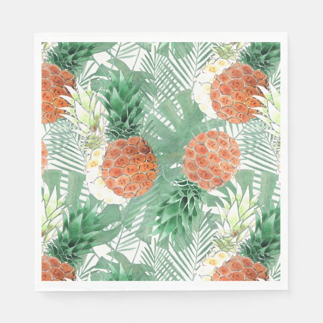 Serviette En Papier Ananas, couple doux, (Devant)