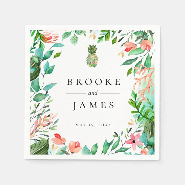 Serviette En Papier Ananas de l'île botanique (Devant)