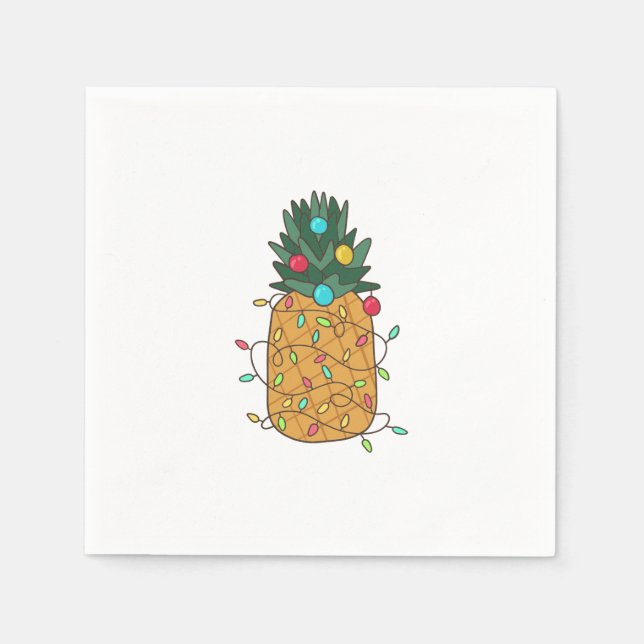 Serviette En Papier Ananas de Noël tropical (Devant)