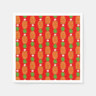 Serviette En Papier Ananas de Noël Tropical Noël Chaud Noël Rouge