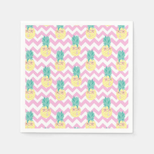 Serviette En Papier Ananas et Chevron
