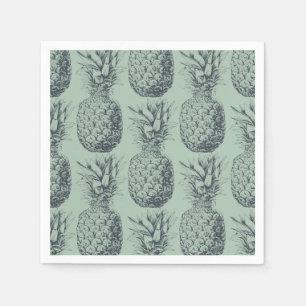 Serviette En Papier Ananas, fruit tropical design motif