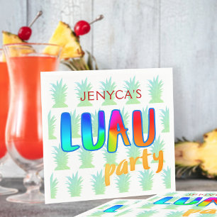 Serviette En Papier Ananas Kitschy Luau Party Napkins