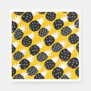 Serviette En Papier Ananas noir