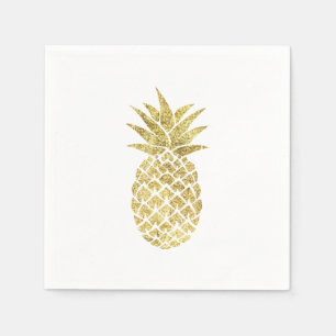 Serviette En Papier Ananas Or Moderne