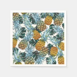 Serviette En Papier Ananas tropicaux et île exotique Feuille