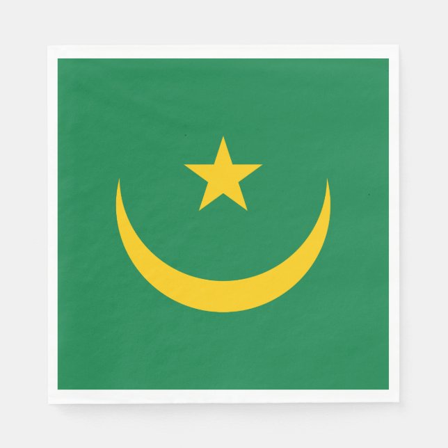 Serviette En Papier Ancien drapeau de Mauritanie (Devant)