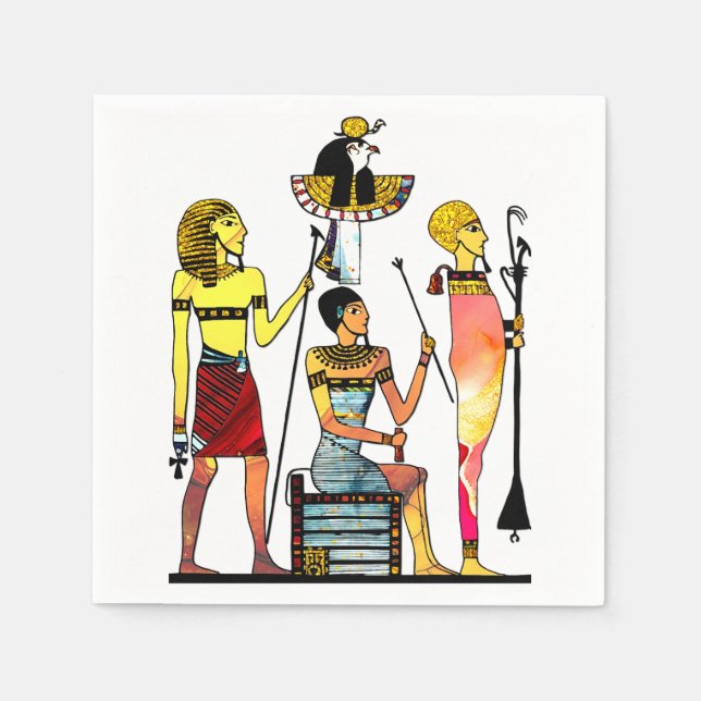 Serviette En Papier Ancien Égypte Pharaons Lavish Ormamentation (Devant)