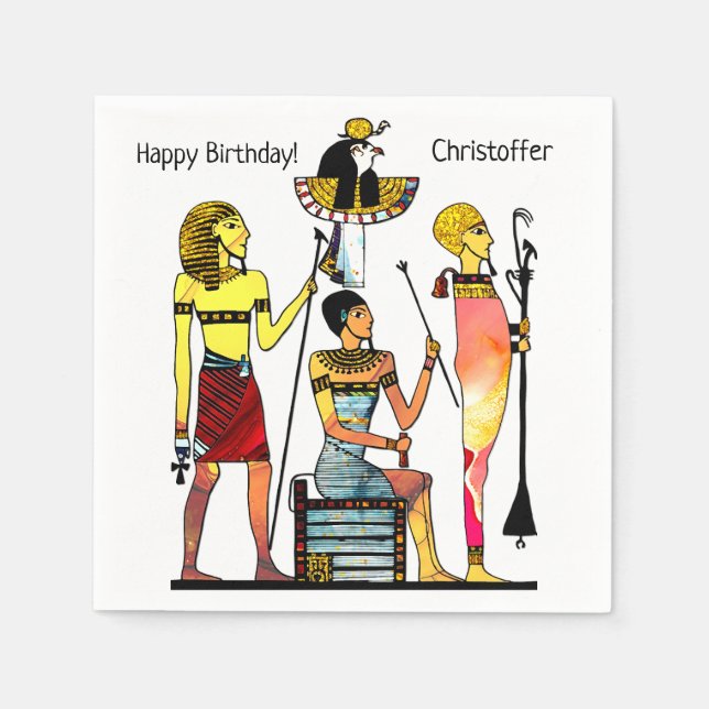 Serviette En Papier Ancien Égypte Pharaons Lavish Ormamentation (Devant)