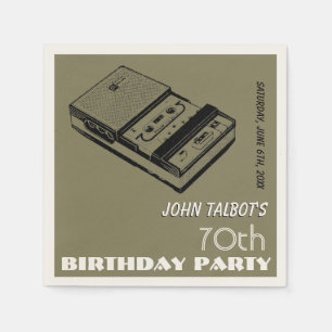 Serviette En Papier Ancien magnétophone 70e anniversaire Papier de fêt
