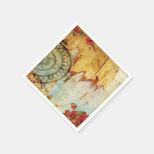 Serviette En Papier Ancien Monde Carte & Poppies Papier personnalisé s