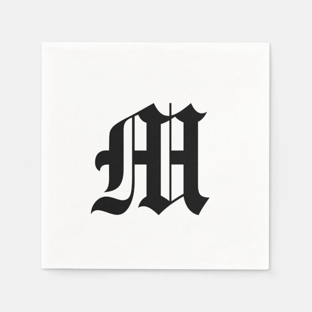 Serviette En Papier Ancien monogramme anglais initial (Devant)