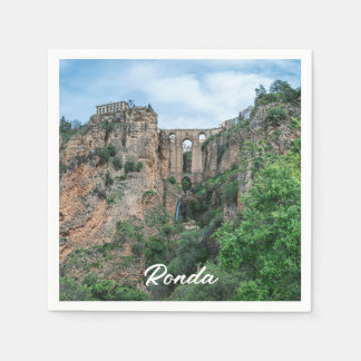 Serviette En Papier Ancien pont historique à Ronda, Espagne