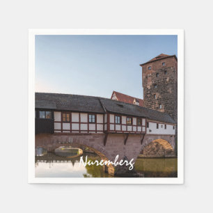 Serviette En Papier Ancien pont médiéval à Nuremberg, Allemagne