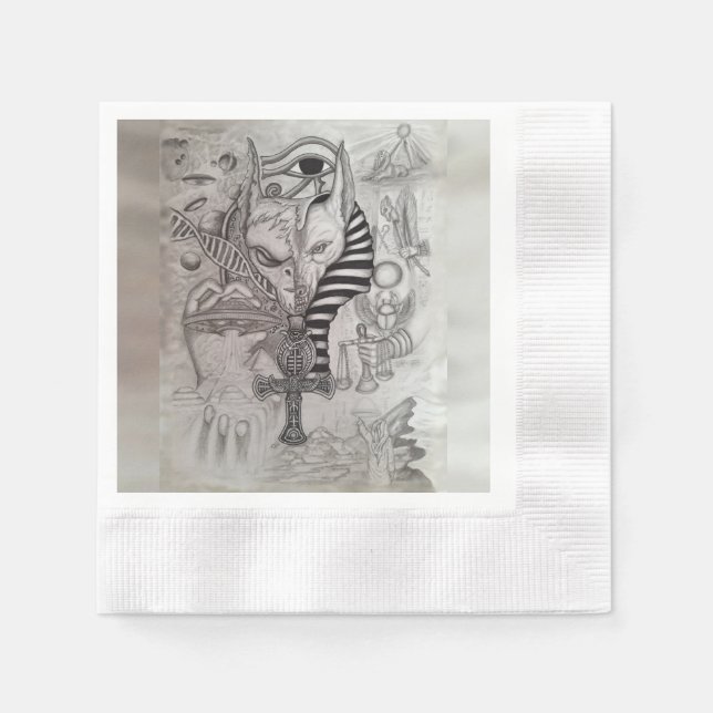 Serviette En Papier Anciens Aliens, Anubis (Devant)