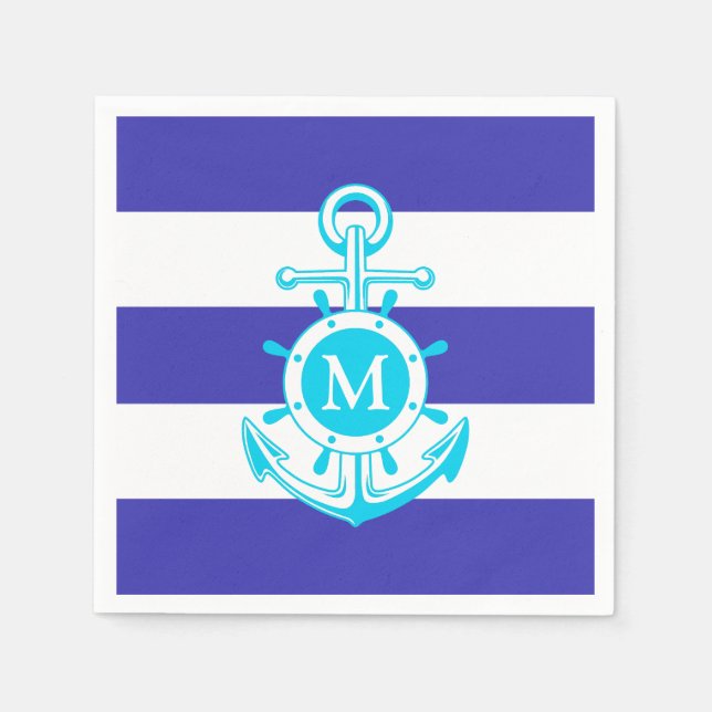 Serviette En Papier Ancre bleue (Devant)