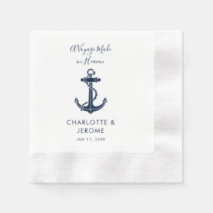 Serviette En Papier Ancre de bateau nautique papier de mariage