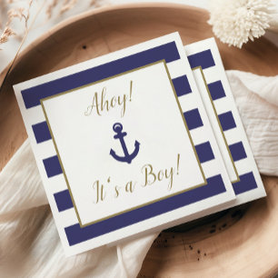 Serviette En Papier Ancre Naútica "Ahoy! C'est un garçon!" Baby Shower