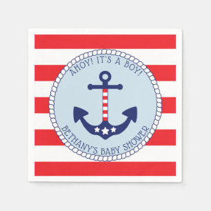 Serviette En Papier Ancre nautique Baby shower garçon patriotique