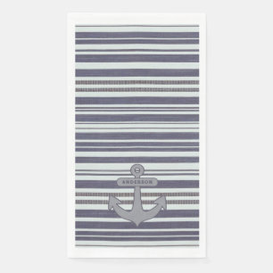 Serviette En Papier Ancre nautique Bleu Denim