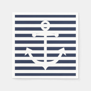 Serviette En Papier Ancre Nautique Bleu Et Blancs Mariage