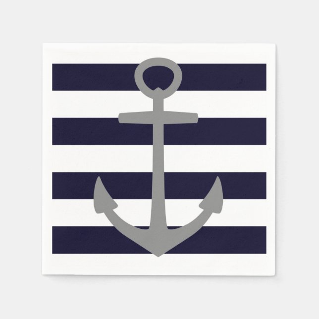 Serviette En Papier Ancre serviettes de cocktail (Devant)