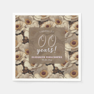 Serviette En Papier Anémones d'Ivoire Cadeau d'anniversaire pour adult