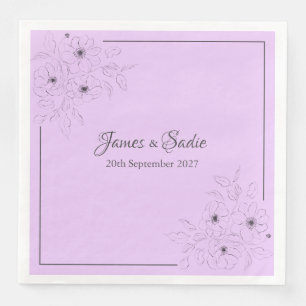 Serviette En Papier Anéone sur Lilac clair