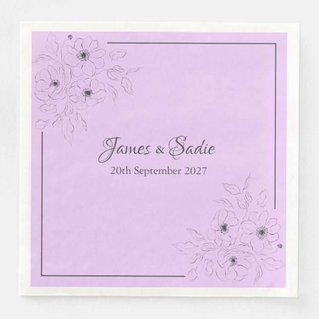Serviette En Papier Anéone sur Lilac clair (Devant)