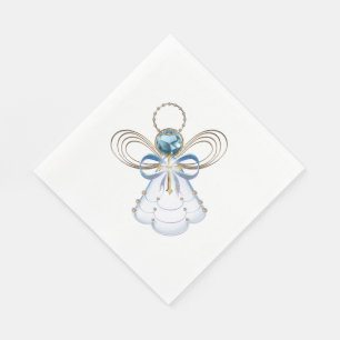 Serviette En Papier Ange de Foi bleu Noël - Fête