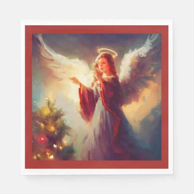 Serviette En Papier Ange de Noël 3 (Devant)