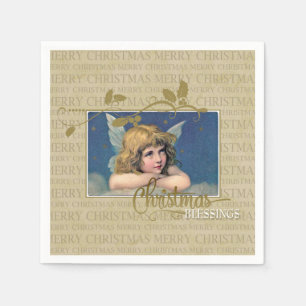 Serviette En Papier Ange des bénédictions de Noël