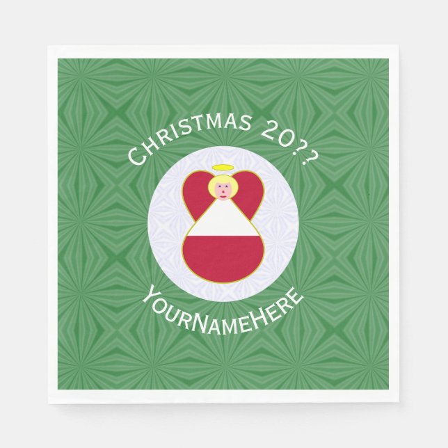 Serviette En Papier Ange drapeau autrichien Noël Personnalisé (Devant)