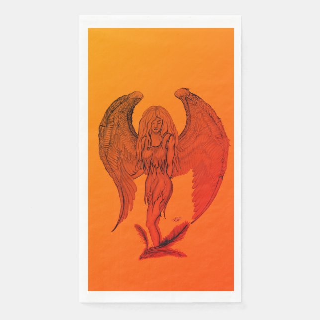 Serviette En Papier Angel en style tatouage (Devant)