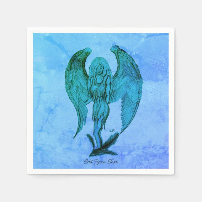 Serviette En Papier Angel en style tatouage (Devant)