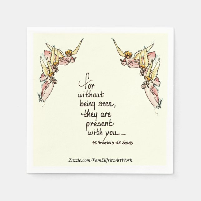 Serviette En Papier Angels célestes avec un dessin de confort (Devant)