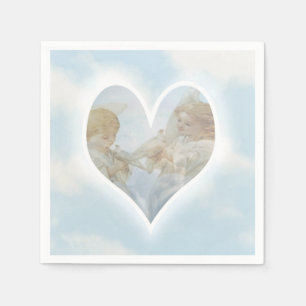 Serviette En Papier Anges de soin et de souci avec des colombes