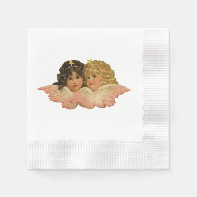 Serviette En Papier Anges victoriens (Devant)