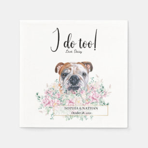 Serviette En Papier Anglais Bulldog Mariage Cocktail Napkins