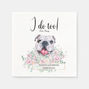 Serviette En Papier Anglais Bulldog Mariage Cocktail Napkins