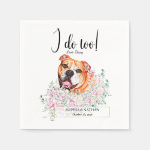Serviette En Papier Anglais Bulldog Mariage Cocktail Napkins