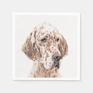 Serviette En Papier Anglais Setter Orange Belton Peinture Chien Art