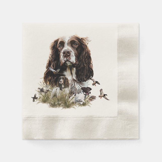 Serviette En Papier Anglais Springer Spaniel (Devant)