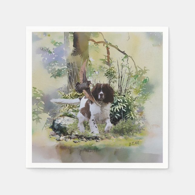 Serviette En Papier Anglais Springer Spaniel (Devant)