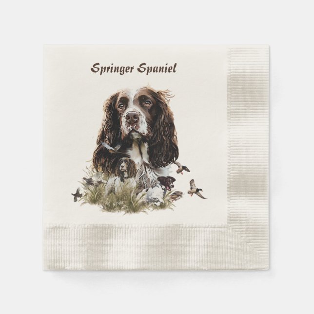 Serviette En Papier Anglais Springer Spaniel (Devant)