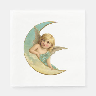 Serviette En Papier Angle vintage dans la lune de croissant