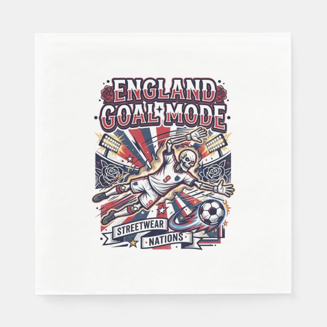 Serviette En Papier Angleterre Mode Goal Skeleton Striker Nations Stre (Devant)